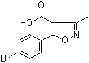 结构式 CAS# 91182-60-4, 5-(4-溴苯基)-3-甲基异恶唑-4-羧酸