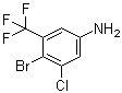 structure of CAS# 914225-58-4, 4-Bromo-3-chloro-5-(trifluoromethyl)aniline