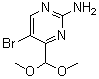 structure of CAS# 914347-52-7, 5-Bromo-4-(dimethoxymethyl)-2-pyrimidinamine