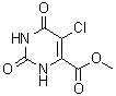 structure of CAS# 91447-90-4, 5-Chloro-1,2,3,6-tetrahydro-2,6-dioxo-4-pyrimidinecarboxylic acid methyl ester
