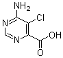结构式 CAS# 914916-98-6, 6-氨基-5-氯嘧啶-4-羧酸