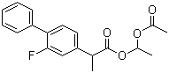 structure of CAS# 91503-79-6, Flurbiprofen axetil;1-Acetoxyethyl 2-(2-fluoro-4-biphenylyl)propionate; 2-Fluoro-alpha-methyl-[1,1'-biphenyl]-4-acetic acid 1-(acetyloxy)ethyl ester
