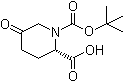 structure of CAS# 915976-41-9, (2S)-1-(tert-Butoxycarbonyl)-5-oxopiperidine-2-carboxylic acid