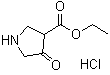 structure of CAS# 916814-29-4, 4-Oxo-3-pyrrolidinecarboxylic acid ethyl ester hydrochloride