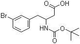 结构式 CAS# 919988-44-6, N-叔丁氧羰基-3-氨基-4-(3-溴苯基)丁酸