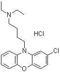 structure of CAS# 925681-41-0, 2-Chloro-N,N-diethyl-10H-phenoxazine-10-butanamine hydrochloride (1:1)