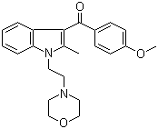 structure of CAS# 92623-83-1, Pravadoline;(4-Methoxyphenyl)-[2-methyl-1-(2-morpholin-4-ylethyl)indol-3-yl]methanone