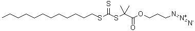 structure of CAS# 927816-03-3, 2-Dodecylsulfanylthiocarbonylsulfanyl-2-methylpropionic acid 3-azidopropyl ester
