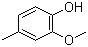 structure of CAS# 93-51-6, 2-Methoxy-4-methylphenol;4-Hydroxy-3-methoxy-1-methyl-benzene; 2-Hydroxy-5-methylanisole; 4-Methyl guaiacol; Creosol; Homocatechol monomethyl ether