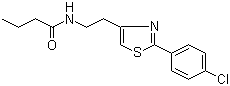 结构式 CAS# 932986-18-0, N-[2-[2-(4-氯苯基)-4-噻唑基]乙基]丁酰胺