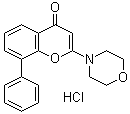 structure of CAS# 934389-88-5, 2-(4-Morpholinyl)-8-phenyl-4H-1-benzopyran-4-one hydrochloride;LY 294002 hydrochloride