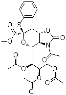 (3aR,4R,6R,7aS)-3-Acetylhexahydro-2-oxo-6-(phenylthio)-4-[(1S,2R)-1,2,3-tris(acetyloxy)propyl]-4H-pyrano[3,4-d]oxazole-6-carboxylic acid methyl ester molecular structure (CAS 934591-76-1)