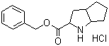structure of CAS# 93779-29-4, (S,S)-2-Azabicyclo[3,3,0]-octane-3-carboxylic acid benzylester hydrochloride;(+/-) Phenylmethoxy octahydro-cyclopenta[b]pyrrole-2- carboxylate hydrochloride