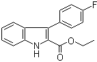 结构式 CAS# 93957-39-2, 3-(4-氟苯基)-1H-吲哚-2-羧酸乙酯