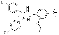 结构式 CAS# 939981-35-8, (4R,5S)-rel-4,5-双(4-氯苯基)-2-[4-(叔丁基)-2-乙氧基苯基]-4,5-二氢-4,5-二甲基-1H-咪唑