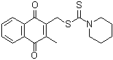 structure of CAS# 94164-88-2, 1-Piperidinecarbodithioic acid (1,4-dihydro-3-methyl-1,4-dioxo-2-naphthalenyl)methyl ester