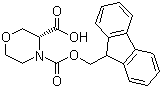 结构式 CAS# 942153-03-9, (3R)-3,4-吗啉二羧酸 4-(9H-芴-9-甲基)酯
