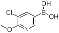 structure of CAS# 942438-89-3, B-(5-Chloro-6-methoxy-3-pyridinyl)boronic acid