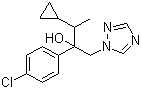 结构式 CAS# 94361-06-5, 环唑醇; 环丙唑醇; 2-(4-氯苯基)-3-环丙基-1-(1,2,4-三唑-1-基)丁-2-醇