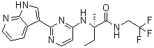 structure of CAS# 944842-54-0, Decernotinib;(2R)-2-Methyl-2-[[2-(1H-pyrrolo[2,3-b]pyridin-3-yl)-4-pyrimidinyl]amino]-N-(2,2,2-trifluoroethyl)butanamide; VRT 831509; VX 509