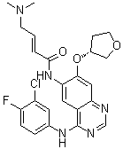 结构式 CAS# 945553-91-3, (2E)-N-[4-[(3-氯-4-氟苯基)氨基]-7-[[(3R)-四氢-3-呋喃基]氧基]-6-喹唑啉基]-4-(二甲基氨基)-2-丁烯酰胺