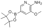 structure of CAS# 947249-19-6, 3-Methoxy-5-(4,4,5,5-tetramethyl-1,3,2-dioxaborolan-2-yl)pyridin-2-amine