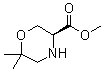 结构式 CAS# 947729-86-4, (S)-6,6-二甲基吗啉-3-羧酸甲酯