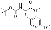 结构式 CAS# 94790-24-6, N-叔丁氧羰基-O-甲基-L-酪氨酸甲酯