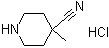structure of CAS# 948894-26-6, 4-Cyano-4-methylpiperidine hydrochloride;4-Methylpiperidine-4-carbonitrile hydrochloride
