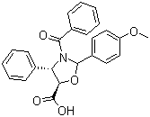 structure of CAS# 949023-16-9, Paclitaxel side chain acid;(4S,5R)-3-Benzoyl-2-(4-methoxyphenyl)-4-phenyl-5-oxazolidinecarboxylic acid