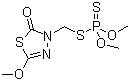 structure of CAS# 950-37-8, Methidathion;Phosphorodithioic acid S-2,3-dihydro-5-methoxy-2-oxo-1,3,4-thiadiazol-3-ylmethyl O,O-dimethyl ester; S-2,3-Dihydro-5-methoxy-2-oxo-1,3,4-thiadiazol-3-ylmethyl O,O-dimethylphosphorodithioate