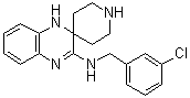 结构式 CAS# 950455-15-9, N-[(3-氯苯基)甲基]-螺[哌啶-4,2'(1'H)-喹喔啉]-3'-胺