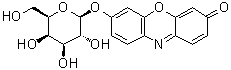 structure of CAS# 95079-19-9, Resorufin beta-D-galactopyranoside;7-(beta-D-Galactopyranosyloxy)-3H-phenoxazin-3-one