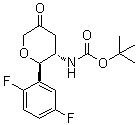结构式 CAS# 951127-25-6, N-[(2R,3S)-2-(2,5-二氟苯基)四氢-5-氧代-2H-吡喃-3-基]氨基甲酸叔丁酯