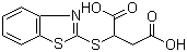 结构式 CAS# 95154-01-1, 2-(1,3-苯并噻唑-2-硫基)丁二酸