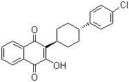 结构式 CAS# 95233-18-4, 阿托伐醌; 阿托喹酮; 2-(反式-4-(4-氯苯基)环己基)-3-羟基-1,4-萘二酮