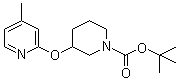 结构式 CAS# 954228-61-6, 3-[(4-甲基-2-吡啶基)氧基]-1-哌啶甲酸叔丁酯