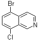 结构式 CAS# 956003-79-5, 5-溴-8-氯异喹啉