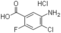structure of CAS# 957120-34-2, 5-Amino-4-chloro-2-fluorobenzoic acid hydrochloride