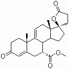 structure of CAS# 95716-70-4, (7a,17a)-17-Hydroxy-3-oxo-pregna-4,9(11)-diene-7,21-dicarboxylicacid g-lactone methyl ester;delta9,11-Eplerenone; methyl (7R,8R,10S,13S,14S,17R)-10,13-dimethyl-3,5'-dioxospiro[2,6,7,8,12,14,15,16-octahydro-1H-cyclopenta[a]phenanthrene-17,2'-oxolane]-7-carboxylate
