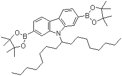 结构式 CAS# 958261-51-3, 9-(1-辛基壬基)咔唑-2,7-双(硼酸频哪醇酯)