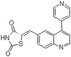 structure of CAS# 958852-01-2, GSK 1059615;(5Z)-5-[[4-(4-Pyridinyl)-6-quinolinyl]methylene]-2,4-thiazolidinedione