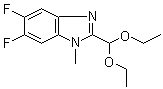 structure of CAS# 958863-37-1, 2-(Diethoxymethyl)-5,6-difluoro-1-methyl-1H-benzimidazole