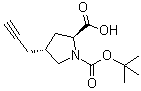结构式 CAS# 959581-98-7, (2S,4R)-4-(2-丙炔-1-基)-1,2-吡咯烷二甲酸 1-叔丁酯
