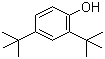 structure of CAS# 96-76-4, 2,4-Di-tert-butylphenol;2,4-Bis(1,1-dimethylethyl)phenol; 2,4-DTBP; 1-Hydroxy-2,4-di-tert-butylbenzene; Antioxidant No. 33