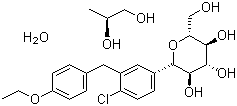结构式 CAS# 960404-48-2, Forxiga; 丙二醇达格列嗪水合物