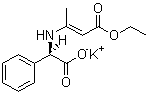 structure of CAS# 961-69-3, Potassium (R)-[(3-ethoxy-1-methyl-3-oxoprop-1-enyl)amino]phenylacetate;(R)-[(3-Ethoxy-1-methyl-3-oxo-1-propenyl)amino]benzeneacetic acid potassium salt
