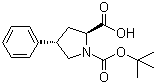 结构式 CAS# 96314-29-3, N-叔丁氧羰基-(2S,4S)-4-苯基吡咯烷-2-羧酸