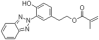 structure of CAS# 96478-09-0, 2-[3-(2H-Benzotriazol-2-yl)-4-hydroxyphenyl]ethyl methacrylate;2-(2'-Hydroxy-5'-methacryloxyethylphenyl)-2H-benzotriazole