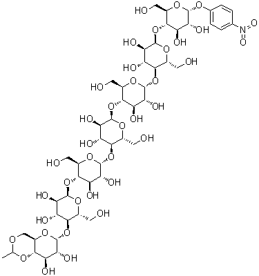结构式 CAS# 96597-16-9, 亚乙基-4-硝基苯基-α-D-麦芽七糖苷
